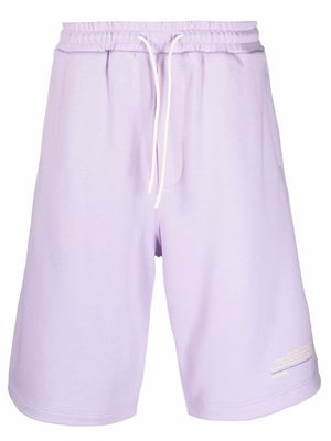 MSGM knee-length cotton track shorts - Purple