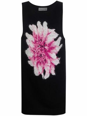 Yohji Yamamoto floral sleeveless knit tank - Black