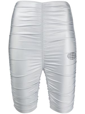 Alexander Wang ruched high-rise cycle shorts - Silver