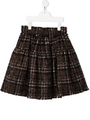 Dolce & Gabbana Kids check flared skirt - Brown