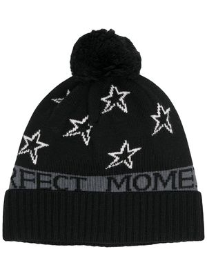 Perfect Moment star merino beanie hat - Black