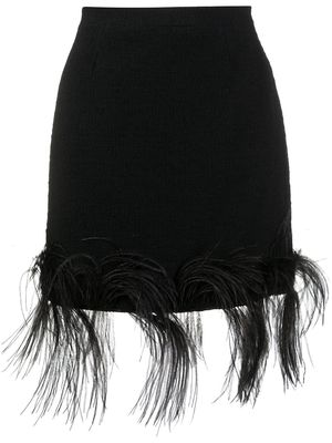 Patou feather trim mini skirt - Black
