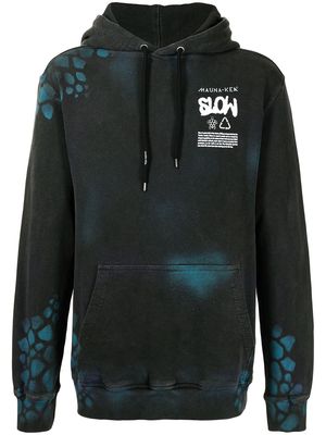 Mauna Kea spray turtle print hoodie - Black