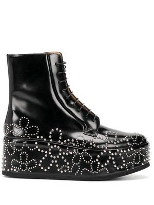 Comme Des Garçons Noir Kei Ninomiya stud-detail platform boots - Black
