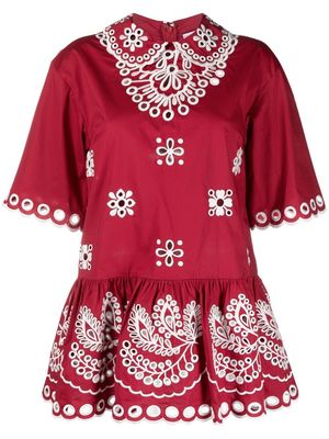 RED Valentino broderie anglaise peplum blouse