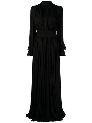 Herve L. Leroux high-neck long-sleeve gown - Black