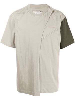 Feng Chen Wang layered-design T-shirt - Brown