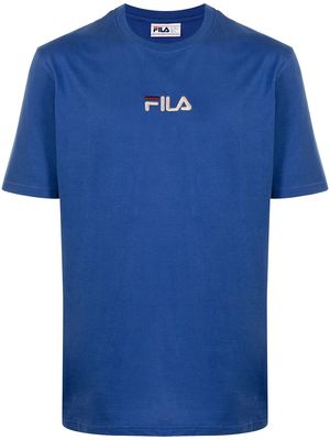Fila logo-embroidered cotton T-shirt - Blue