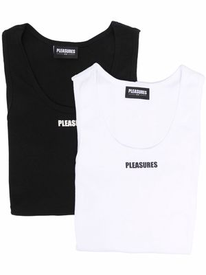 Pleasures logo-print sleeveless T-shirt - Black