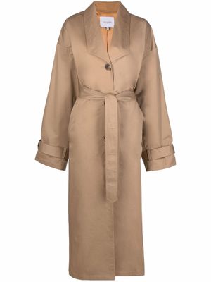 Lesyanebo single-breasted trench coat - Neutrals