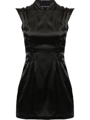 Lisa Von Tang Qi Pao crossover-strap dress - Black