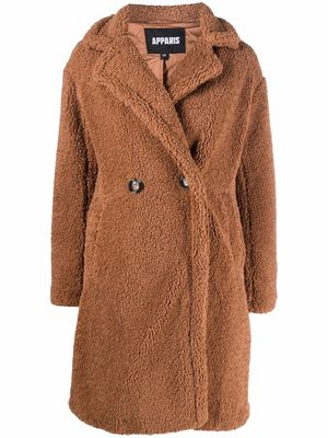 Apparis Anouck double-breasted coat - Brown