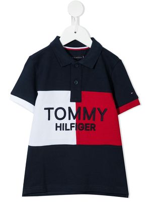 Tommy Hilfiger Junior embroidered-logo polo shirt - Blue
