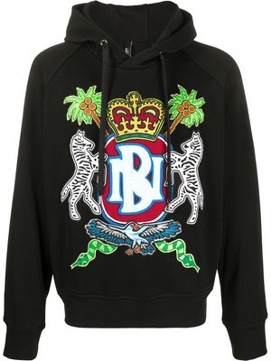 Neil Barrett embroidered logo hoodie - Black