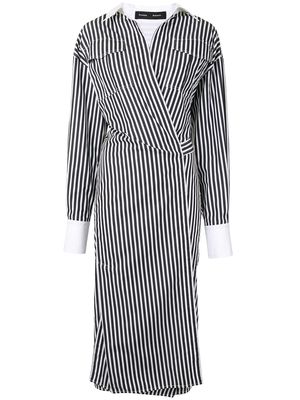 Proenza Schouler striped wrap shirt dress - Black