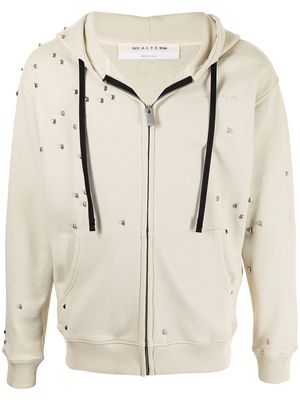 1017 ALYX 9SM studded zipped hoodie - Brown