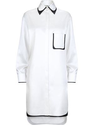 Fendi trim-embellished shirt dress - White