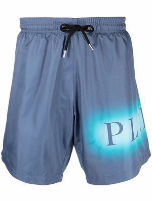 Philipp Plein logo-print swimming shorts - Blue