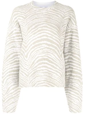 Proenza Schouler White Label abstract-stripe sweatshirt - Green