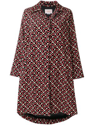 La DoubleJ Velvet Loden Domino coat - Red