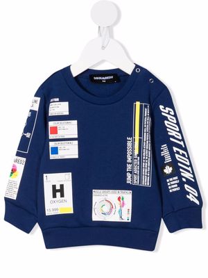 Dsquared2 Kids graphic-print cotton sweatshirt - Blue
