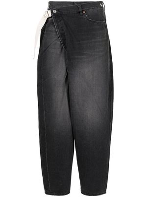 Attachment oversized draped jeans - Black