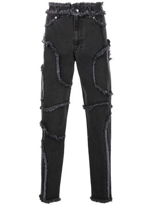 Eckhaus Latta seam-detail cropped jeans - Black