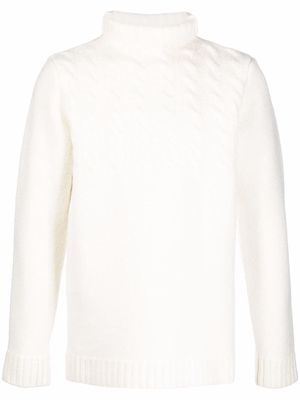Maison Margiela cable-knit wool jumper - White