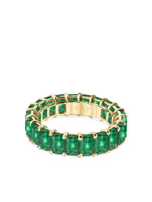 SHAY 18kt yellow gold emerald eternity band