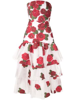 Bambah Roses ruffle dress - White