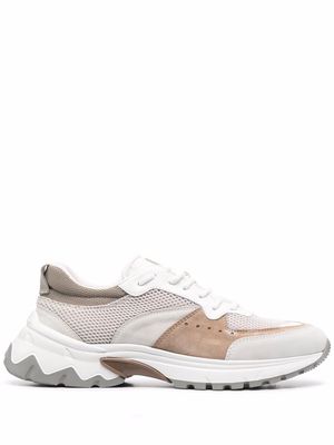 Eleventy leather low-top running sneakers - White