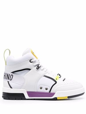 Moschino Streetball leather sneakers - White