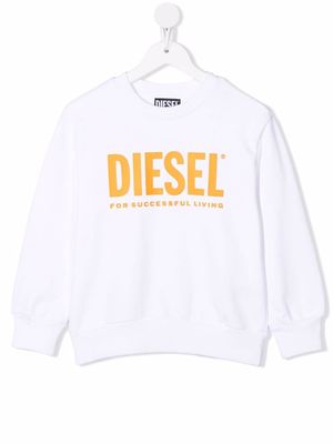 Diesel Kids logo-print long-sleeve sweatshirt - White