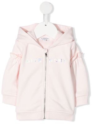 Givenchy Kids logo-print zip-up hoodie - Pink