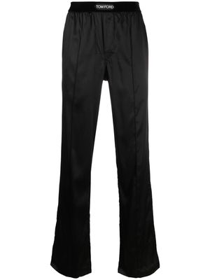 TOM FORD logo patch pull-on trousers - Black