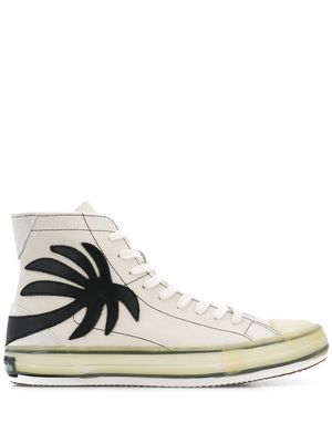 Palm Angels palm tree high-top sneakers - White