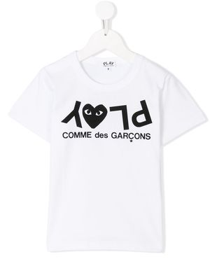Comme Des Garçons Play Kids logo print T-shirt - White