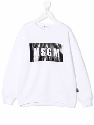 MSGM Kids logo-print sweatshirt - White