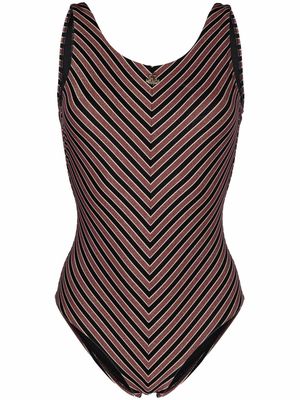 Emporio Armani zig-zag pattern swimsuit - Black