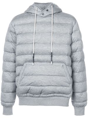 Mostly Heard Rarely Seen knit quilted pull over hoodie - Grey