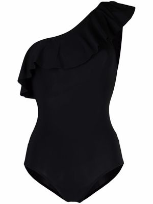 Isabel Marant ruffle-trim one-shoulder swimsuit - Black