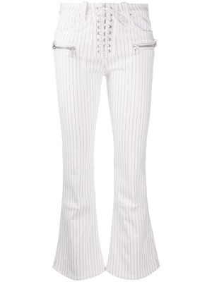 UNRAVEL PROJECT striped flared trousers - White