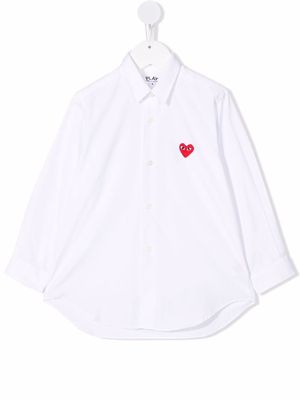 Comme Des Garçons Play Kids heart-detail button-up shirt - White