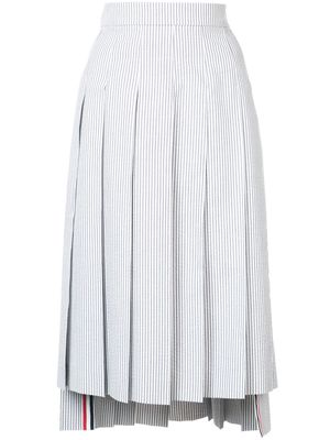 Thom Browne seersucker pleated skirt - Grey