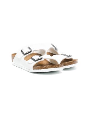 Birkenstock Kids Arizona leather sandals - White
