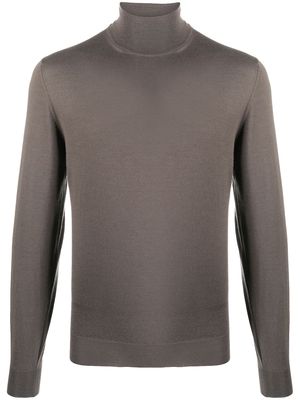 Dell'oglio fine knit roll neck jumper - Brown