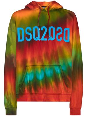 Dsquared2 reverse-logo tie-dye hoodie