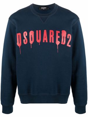 Dsquared2 logo-print long-sleeve sweatshirt - Blue