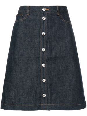 A.P.C. buttoned denim skirt - Blue