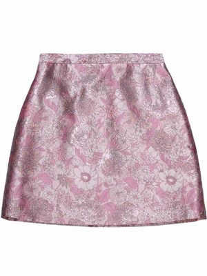Christopher Kane floral jacquard mini skirt - Pink